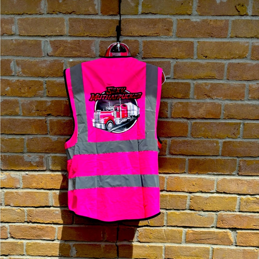 Sexy Muthatrucker Pink Safety Vest